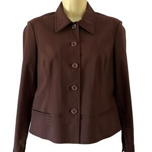 Due per Due Petite 8P Vintage Brown Blazer Suit Jacket Office Work